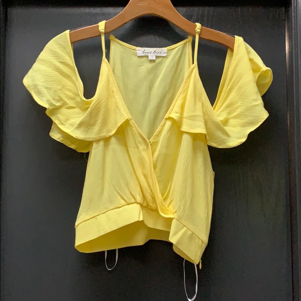 Yellow Crop Tank Size S